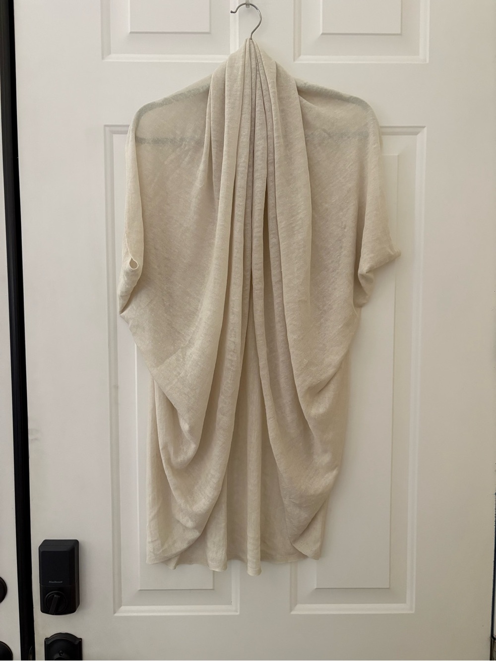 The Fisher Project cream linen/mohair airy open cocoon cardigan wrap in size S